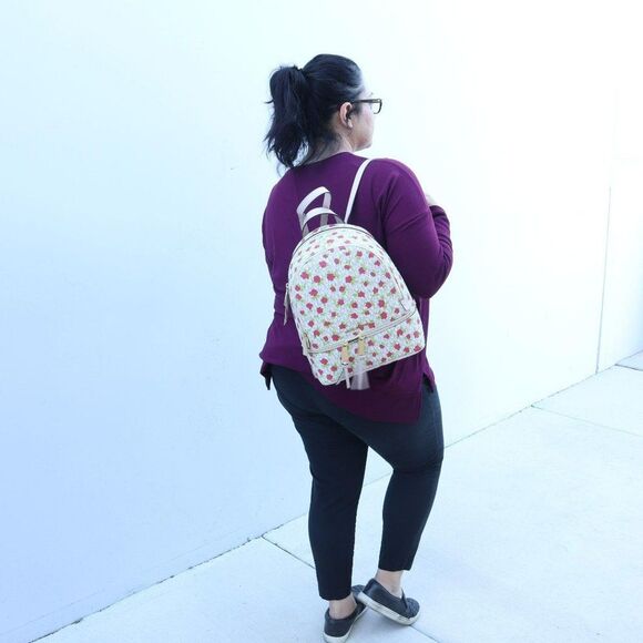 NWT Michael Kors Jet Set Rhea Zip FLORAL Backpack - Picture 16 of 16